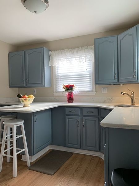 Set of cabinets painted by Blue Frog Painting in Brookhaven, PA (1)