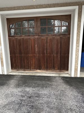Before & After Garage Door Staining in Villanove, PA (1)