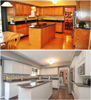 Before & After Cabinets Painted in West Chester, PA (1)